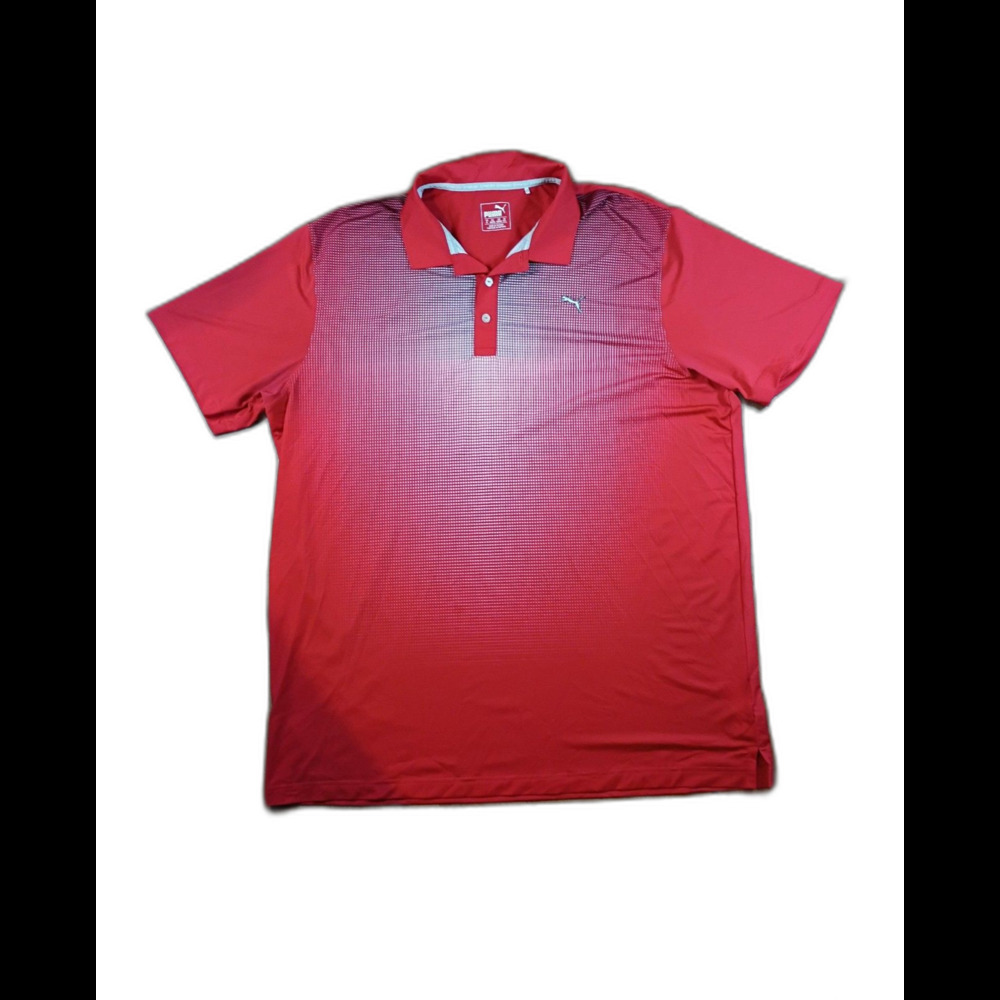 Puma Golf Polo Shirt Mens XL Red Check DryCELL